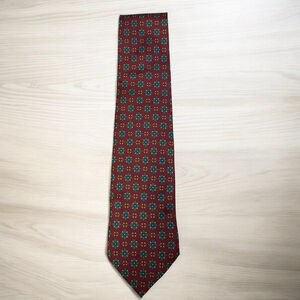 Christian Dior Monsieur Couture Silk Tie Burgundy Geometric Designer Neckwear US